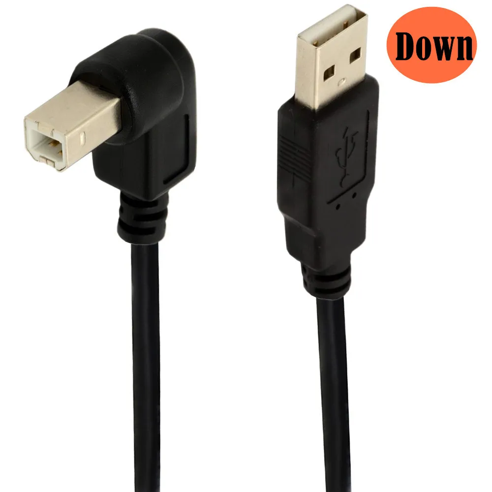 상하좌우 USB 2.0 A 수-USB B 수, B 타입 BM 90 도 BM 앵글 케이블 코드, 하드 디스크 박스 프린터 스캐너용