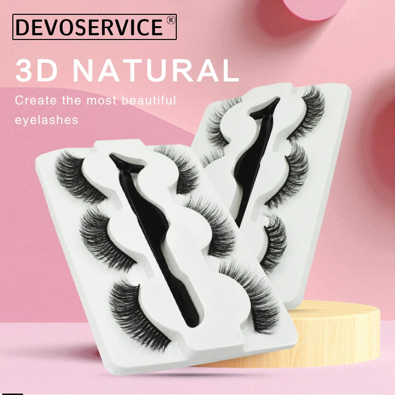 

DEVOSERVICE Premium Faux Mink Strip Eyelash Extension Supplies Lashes Natural Soft Short Mink Eyelash Makeup Classical Eyelashes