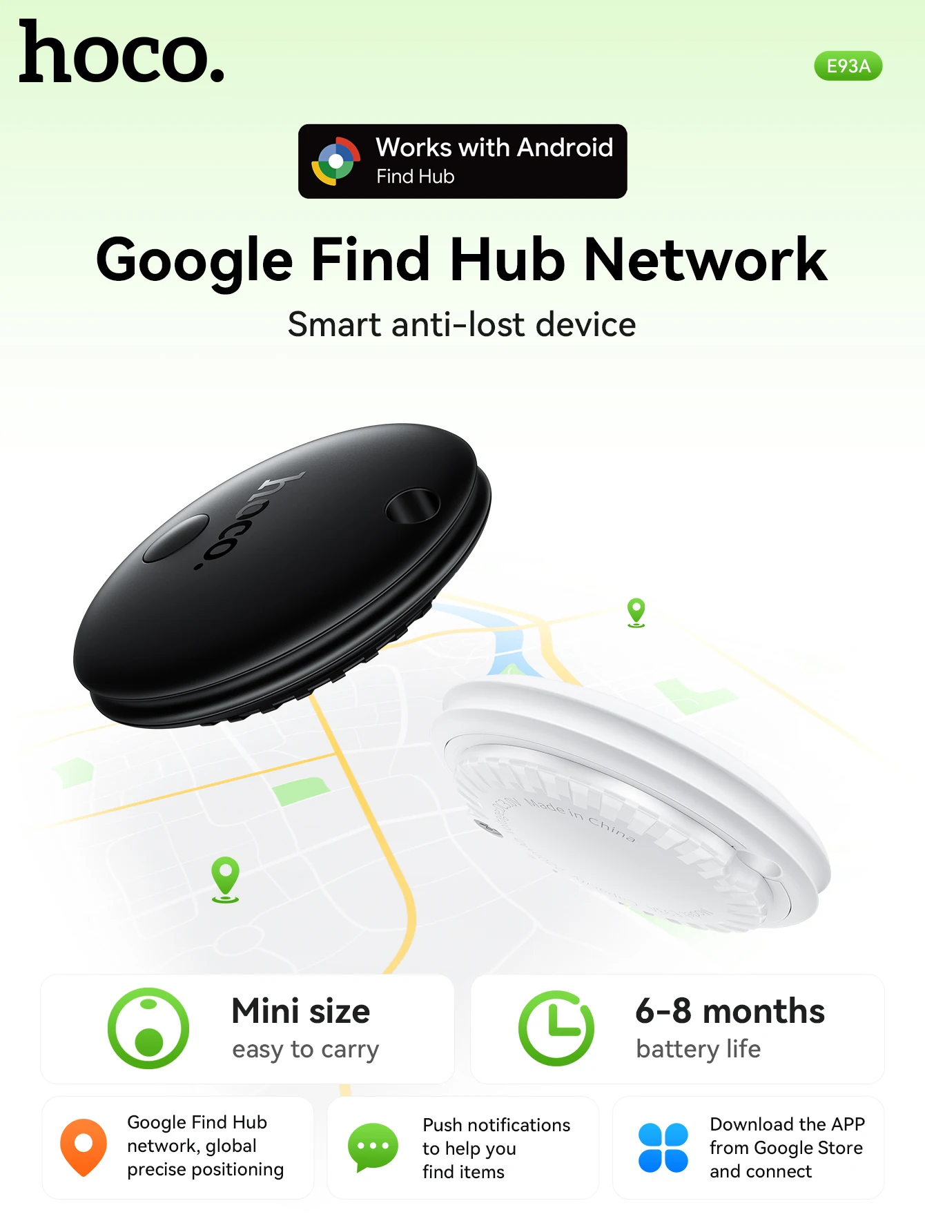 HOCO E93A Smart Tracker for Android (Google Find)