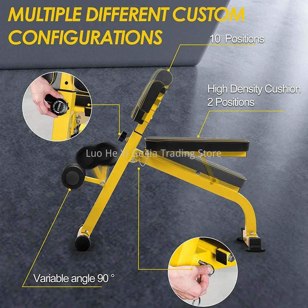 Multifunction Compact Adjustable Roaman Chair Ab/Back Hyper Bench One Key for Store and Less Room abdominal fitness equipment roman chair