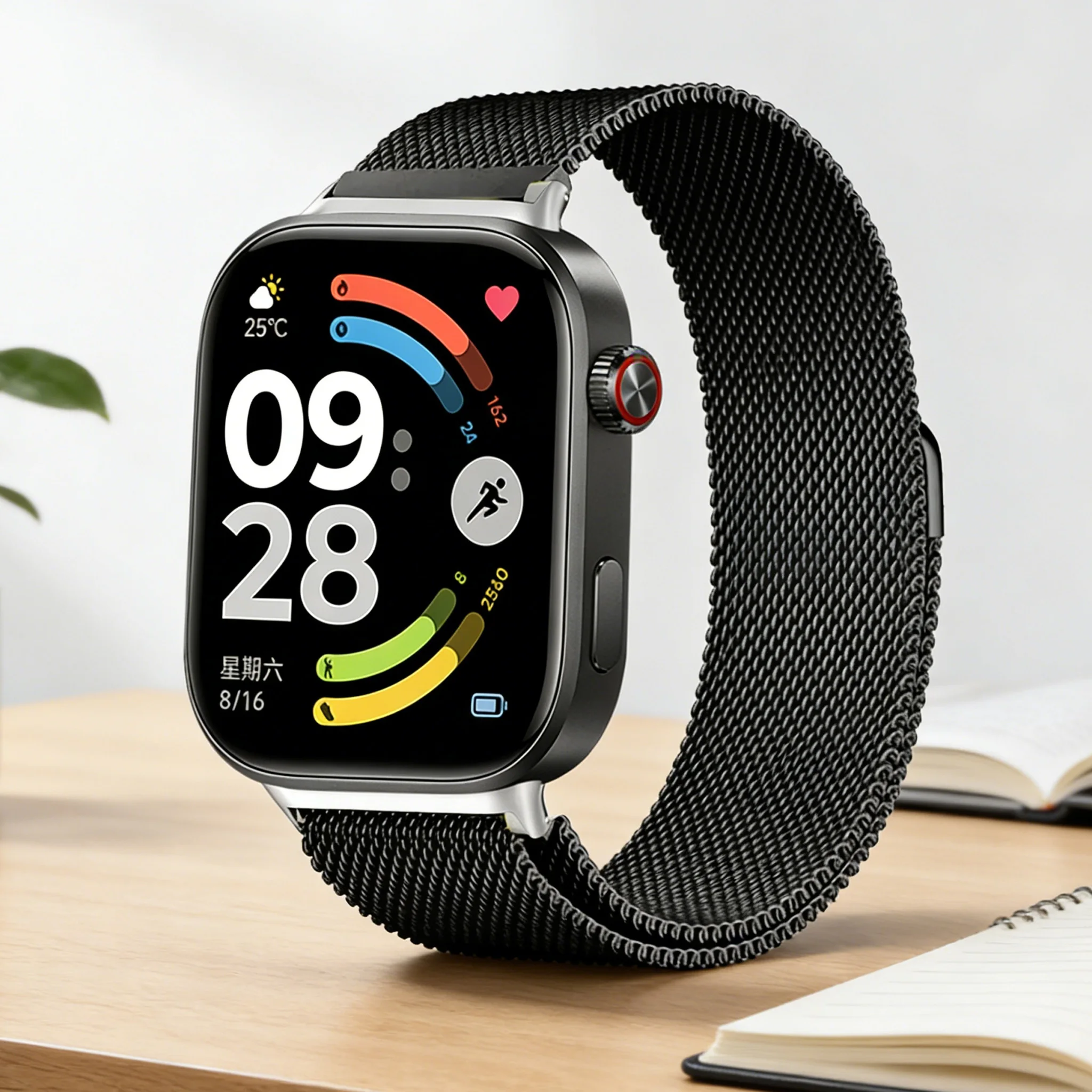 Elegant Milanese Loop Smartwatch Bracelet - Metal Strap Accessory