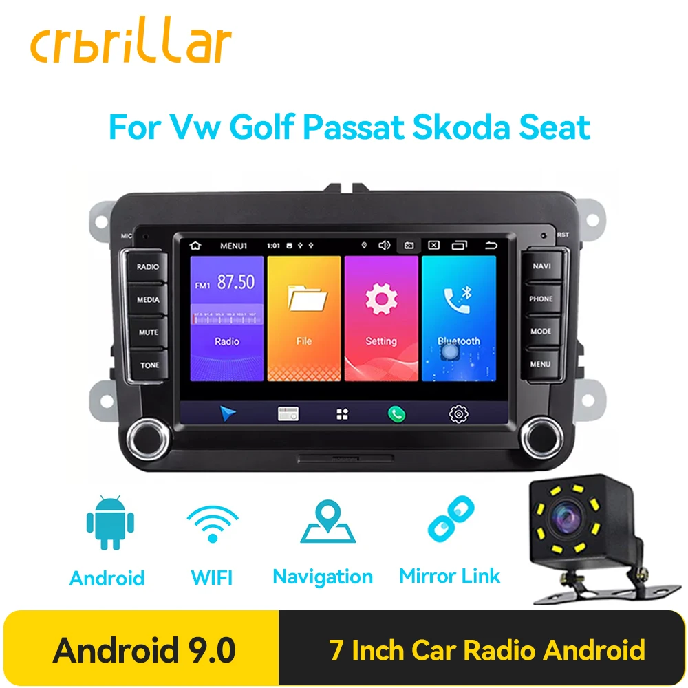 

2 Din Android10 Car Radio GPS Androidauto WIFI Carplay For VW / Volkswagen Skoda Octavia golf 5 6 touran passat B6 polo Jetta