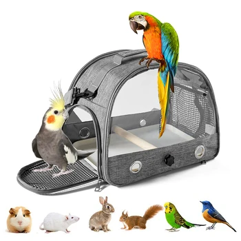 Trasportino Portatile per Uccelli con Vassoio, Gabbia Multifunzionale per Piccoli Animali, Borsa per Pappagalli, Trasportino per Gatti da Esterno