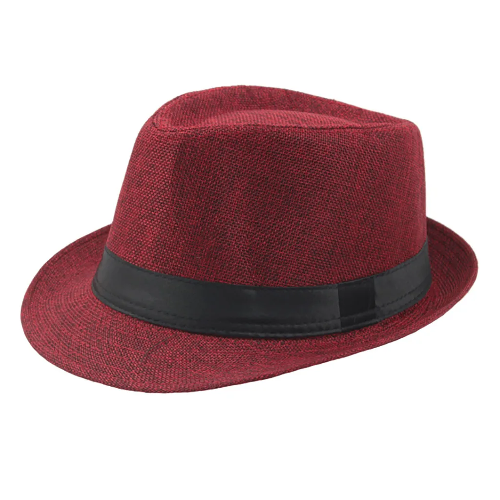 

Jazz Hat Men'S Breathable Linen Top Hat Hat Curlystraw Hat Brand New Fashion Design And High Quality Mens Hats Decorations