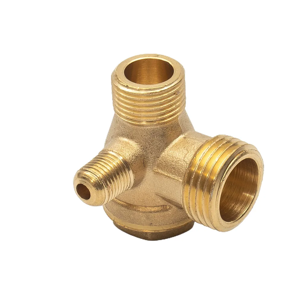 

Replacement Check Valve Part Spare Air Compressor 3-Port Threaded Connector Tool 10*16*20mm Corrosion resistance Gold Useful