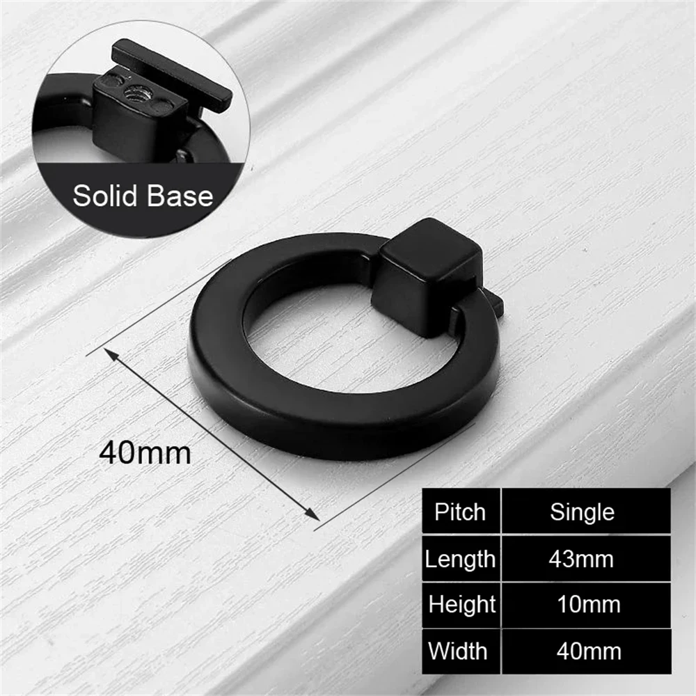 Sleek Black Aluminum Bedside Cabinet Pulls - Minimalist Furniture Hardware Handles
