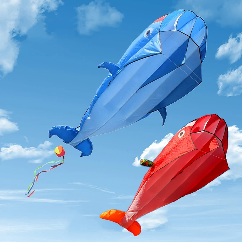 

2.2 Meter 3D Giant Dolphin Whale Shape Flying Kite Parafoil Sports Software Paragliding Beach Kite Outdoor Toys For Adult Kids