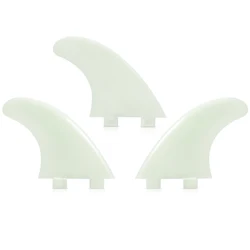 3-Piece Medium Surfboard Fins Set - SUP Paddle Board Accessory (White G5 fin)