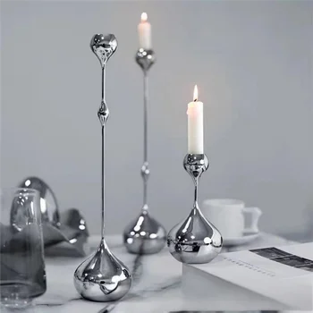 Silver Metal Candle Holder 1