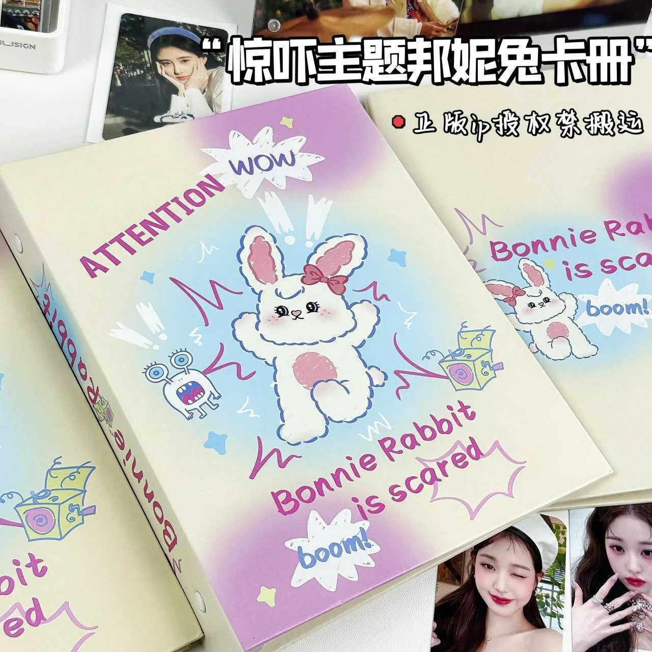 IFFVGX Rabbit A5 Binder Photocard Holder Kpop Idol Photo Album Photocards Collect Book Album for Photographs Kawaii Stationery