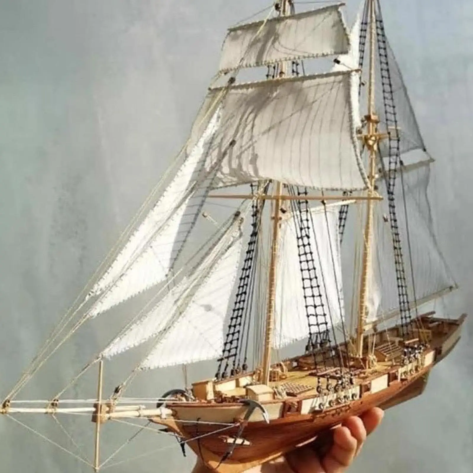 Mini Sailboat Model Wooden Miniature Sailing Boat DIY Model Decorative Mini Sailboat Model Wooden Miniature Sailing Boat DIY Model Decorative
