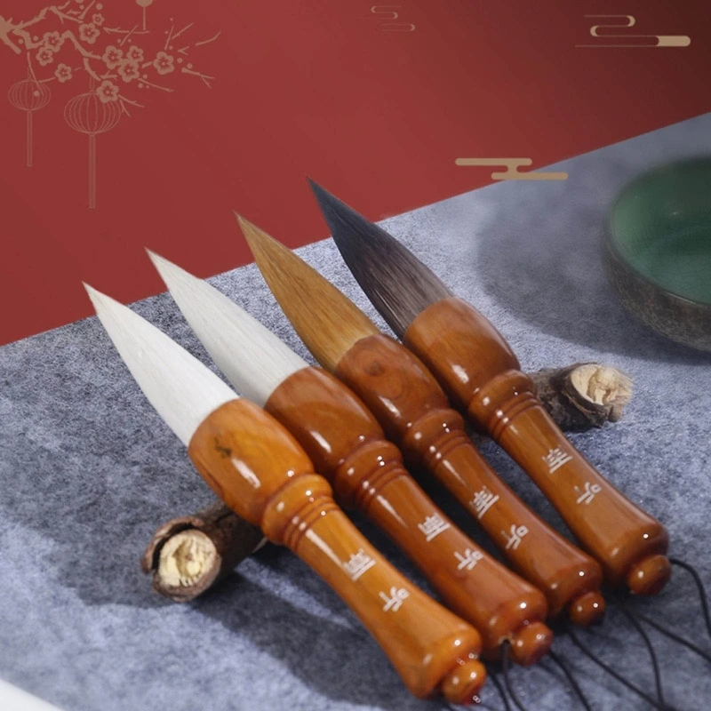 중국 서예 붓 호퍼 모양 족제비 헤어 브러시, 쓰기 그림 연습용