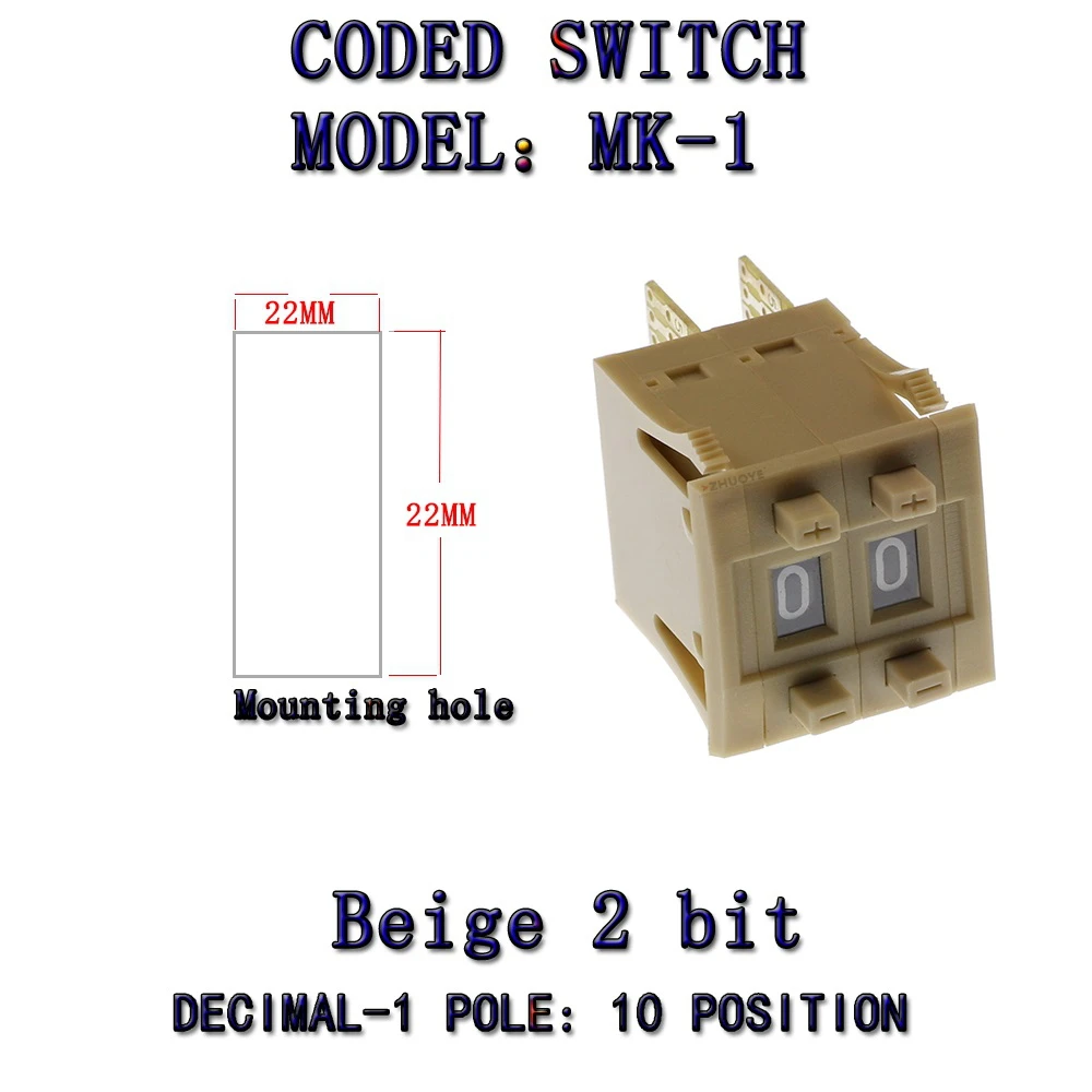 MK-1 BCD 0-9 coding switch 0-9 code toggle switch 1/2/3/4 digital 11 contacts