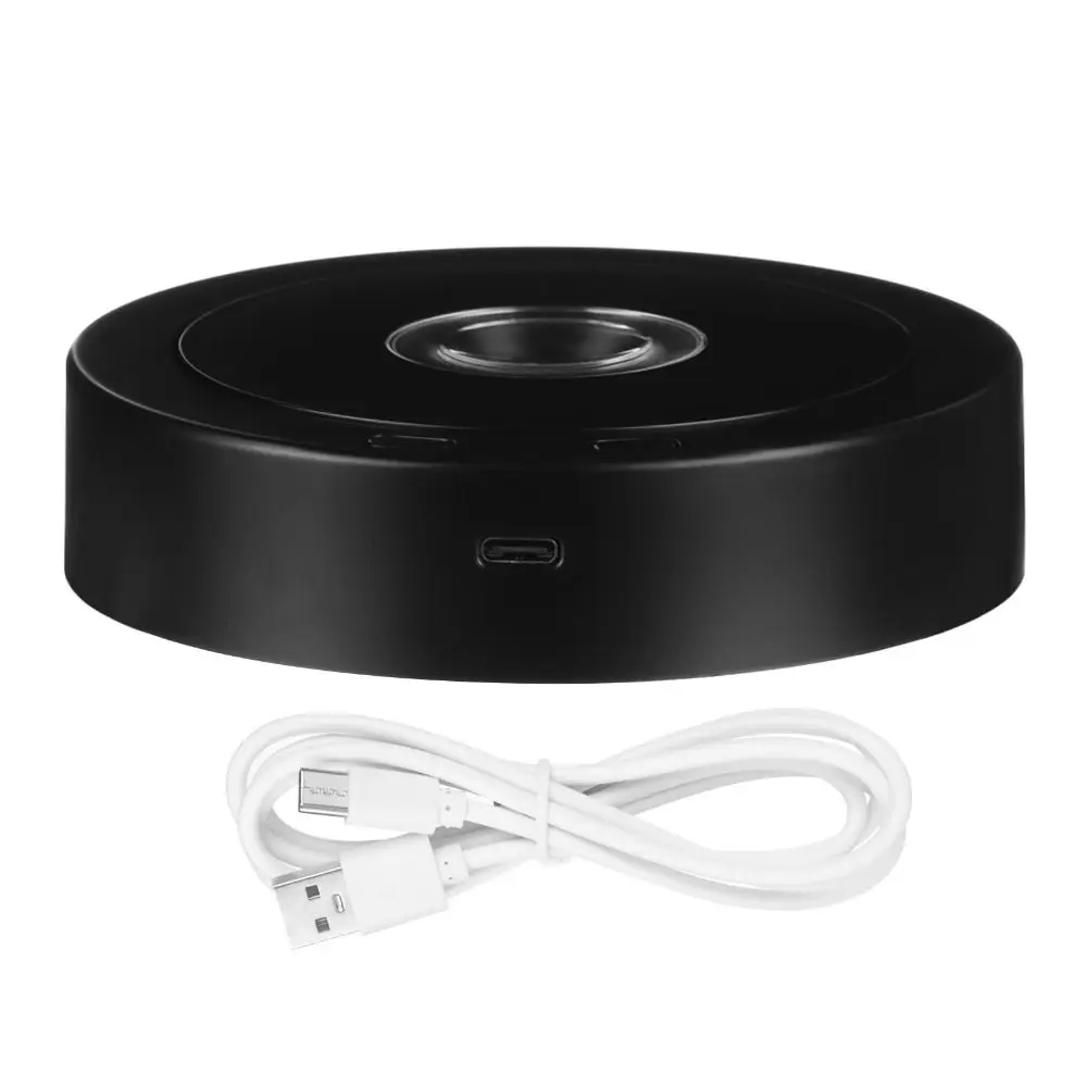 SliverWoodPedestal8LightModesDisplayPedestalsSpinningBaseFor