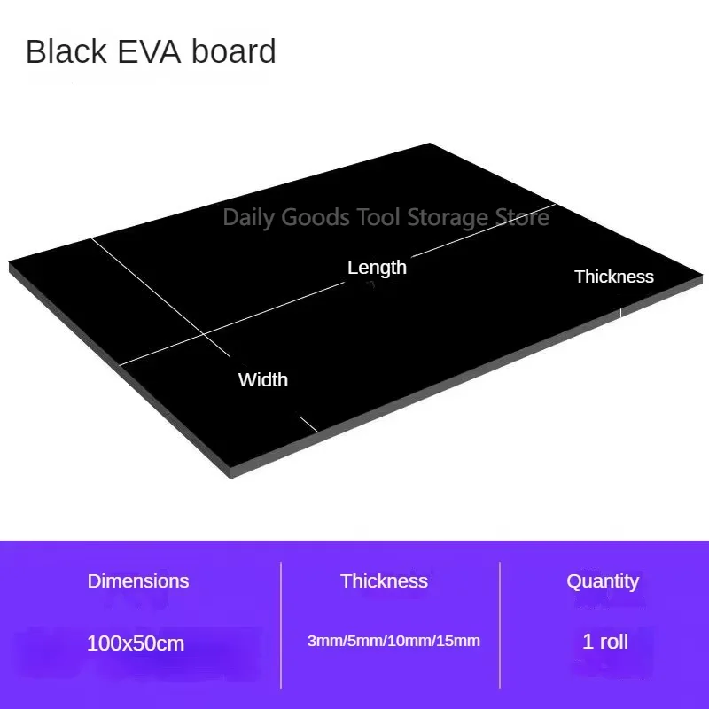 Sourcing Map Fogli Di Gomma EVA Nera 99x35,5 Cm Spessore 1 Mm - Per Craft Fai Da Te, Flessibili, Tagliabili, Senza Adesivo
