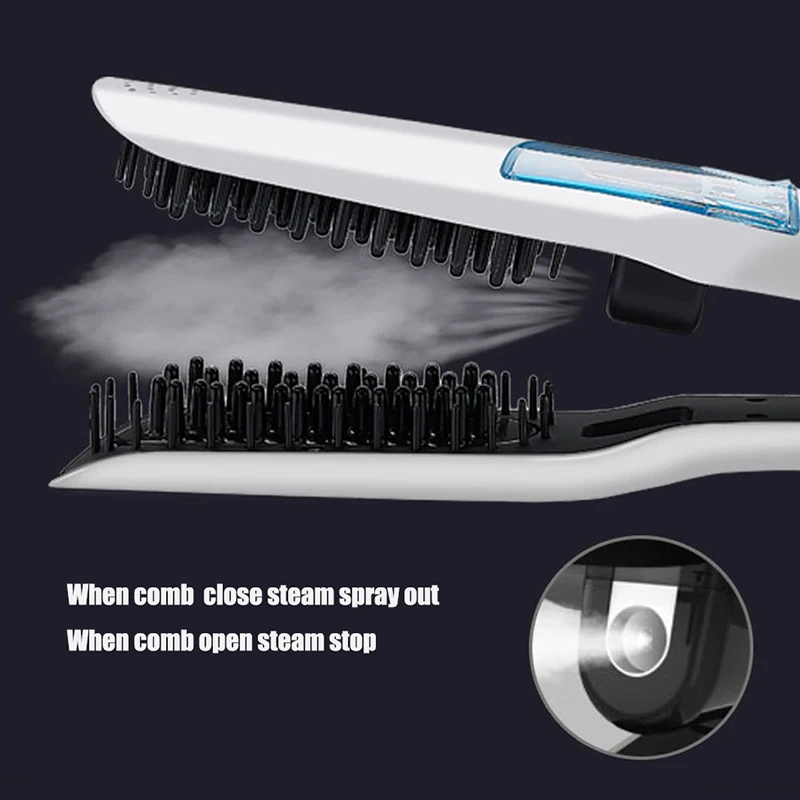 Professional Steam Function Electric Straightener Tourmaline Ceramic Steampod Flat Iron Hot Steam Hair Straightener
