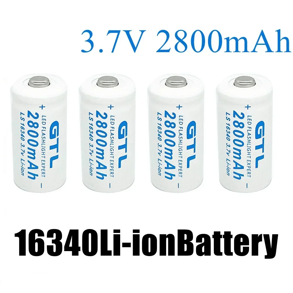 

New 3.7V 2800mAh Lithium Li-ion 16340 Battery CR123A Rechargeable Batteries 3.7V CR123 for Laser Pen LED Flashlight Cell