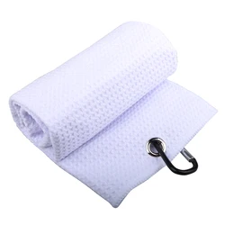 Ultra - Soft Absorbent Golf Towel - Premium Fiber Fabric (WHITE)