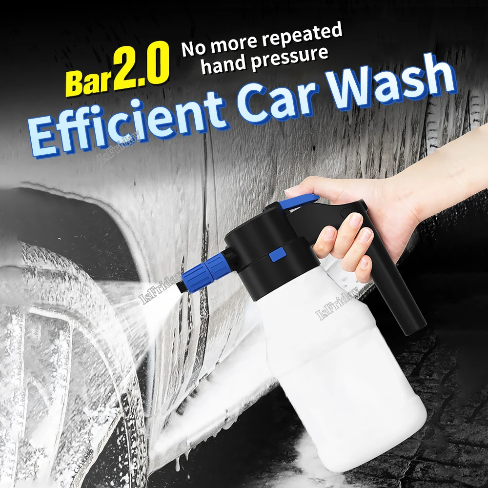 1.5L Electric Foam Sprayer Car Wash Endurance 30min Foam Lance Watering Can  Acid Alkali Corrosion Resistant Foam Cleaner - AliExpress