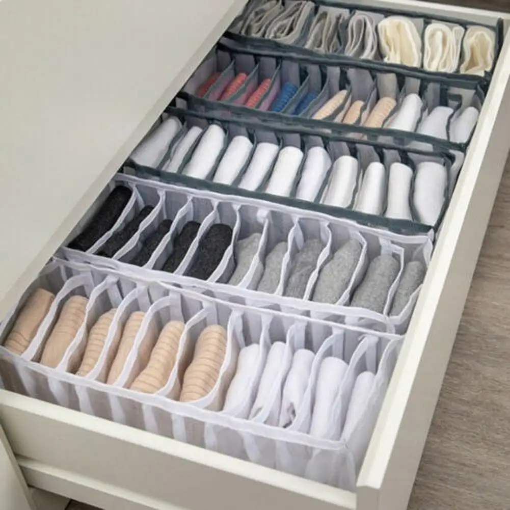3 PCS- Compartmentalized Clothes Organizer Household CompartmentalizedUnderwearOrganizer 7/9/11 Compartment Jeans Bra Organizer 4