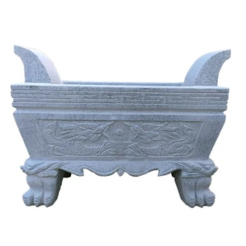 

Customized Lion Large Incense Stove Stone Vase with Lid Square Incense Carving Incense Stove Cauldron