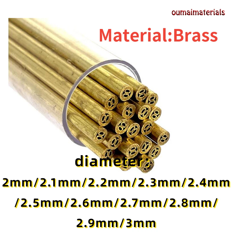 4pcs Round Brass Tube Copper Pipe OD 5mm for Pipeline Model Making Engineering 