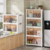 Nordic Kitchen Cabinet Multifunction Pulley Household Cupboar Sideboard For Kitchen Furniture Multilayer Design Storage Cabinets 3