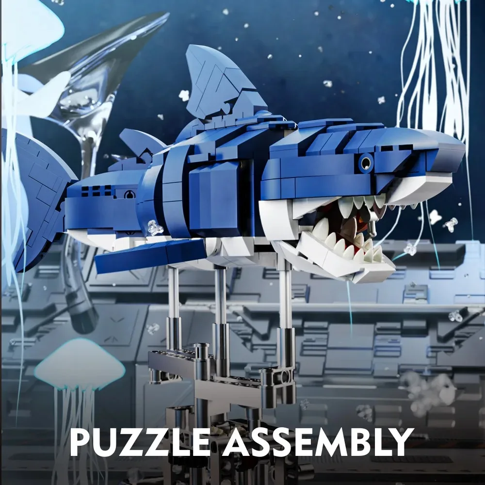 みんなが待ってた！＼再入荷待ち／人気ランキング Mechanical Shark Building Set Sharks Sea Life Building アイドル