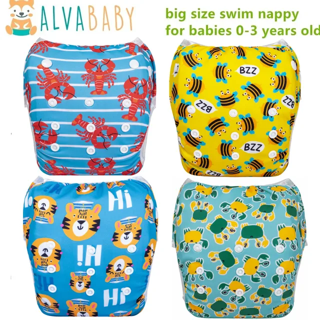 U Pick ALVABABY Big Size Swim Diaper Reusable Swim Nappy Fashion Swimsuit Cool for Babies 0-3 years Old