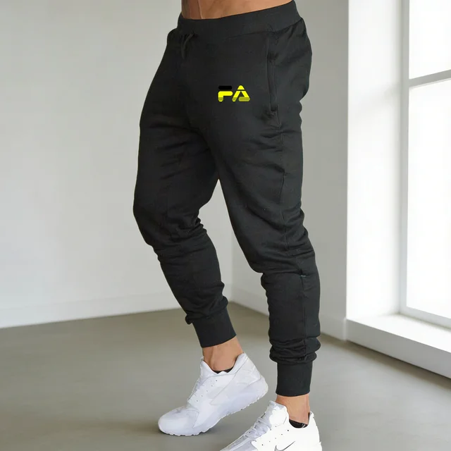 Pantalons de sport pour hommes, pantalons de course avec lettres imprimées, fitness, football, entraînement, slim fit, pantalons de sport décontractés, pantalons à petites jambes pour hommes 1