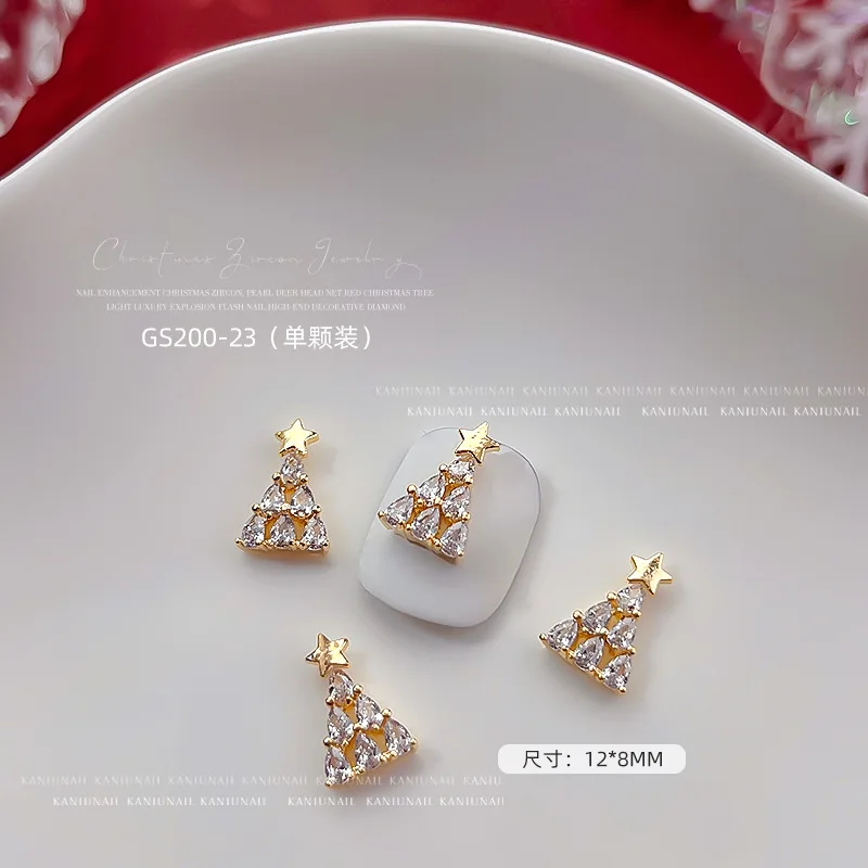 Christmas Nail Art Golden Silver Christmas Nail Charms Elk Christmas Tree Bells Christmas Nail Decoration Nail Art Accessoire 5
