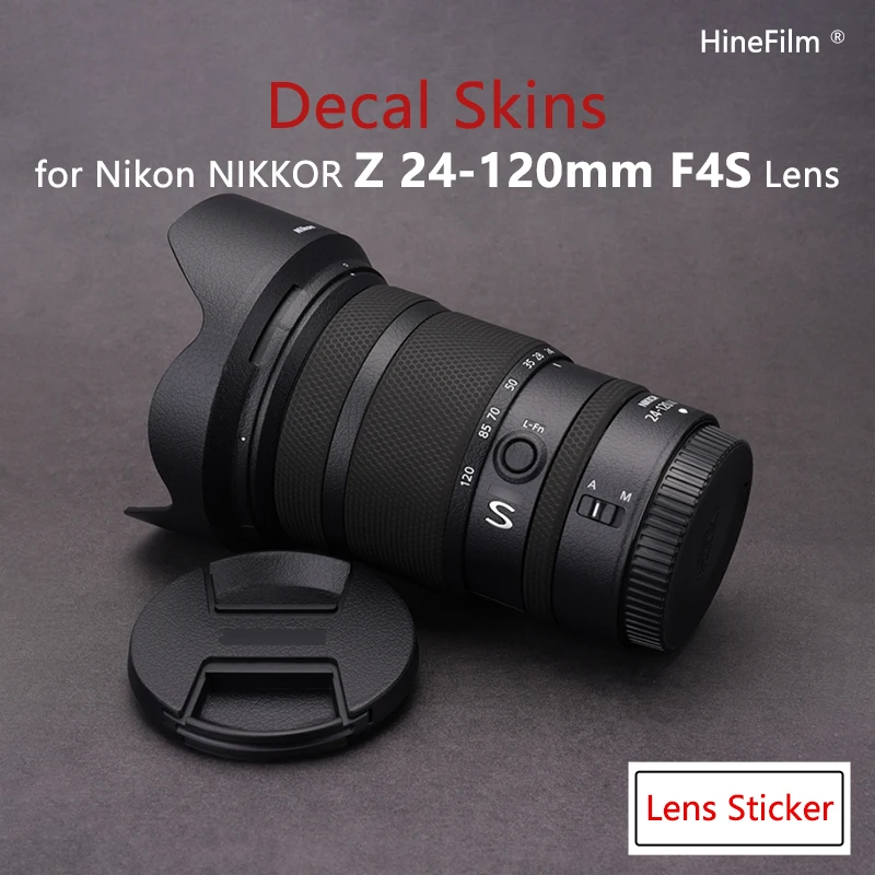 Pele Decalque Premium para Nikon Protetor de Lente Filme de Capa Adesivo de Envoltório z 24120 mm F4s 24120f4 f s