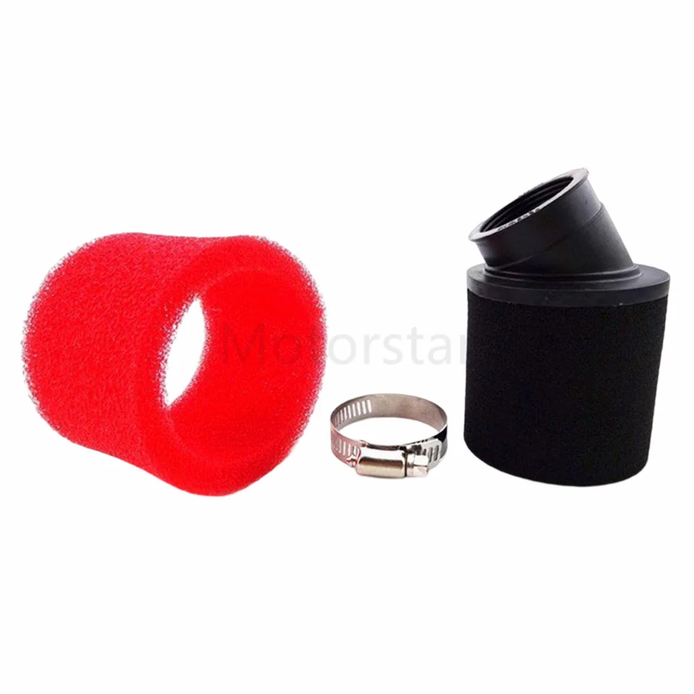 40MM Air Filter For Carburetor 110cc 125cc 140cc Dirt Pit Bike SSR YCF Carb Air Filter Cleaner Red Foam With Clamp