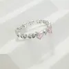 925 Sterling Silver Sparkling Hoops Ring Love Heart For Women Fashion jewelry Firefly Clover ring Party Anniversary Fine Gifts 4