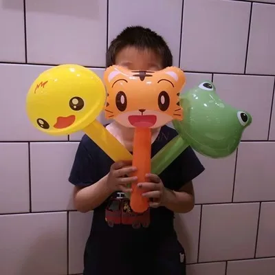 Inflatable Hammer Cartoon Children with Bell Frog Balloon Small Gift Kindergarten Small Hammer Inflatable Toy