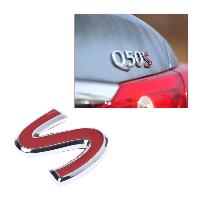 

Red S Metal Emblem Badge Sticker for Infiniti Q50 Q50L Q30 Q70
