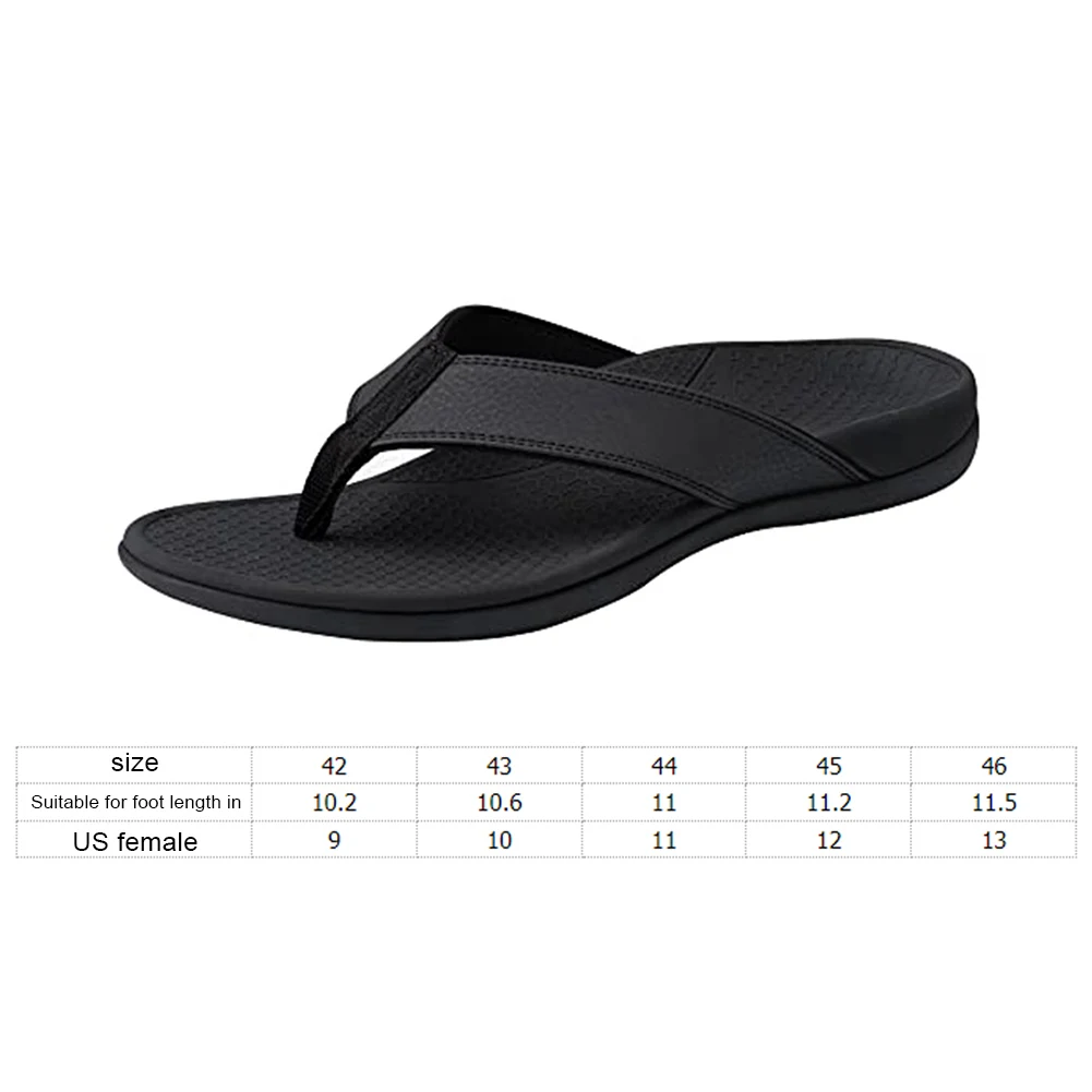 Men Orthotic Flip Flops with Arch Support Orthopaedic Sandals Comfortable Walking Slippers Non Slip for Feet Stress Relief
