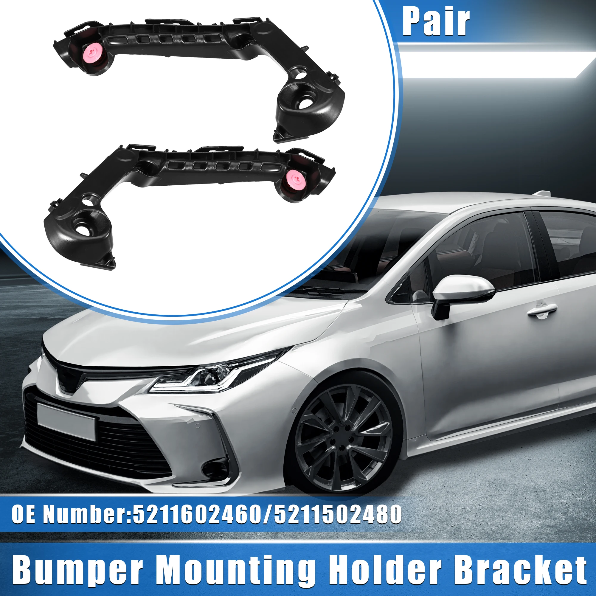 

X Autohaux 1 пара крепежных кронштейнов для бампера для Toyota Corolla 2019 2020 2021 5211602460 5211502480