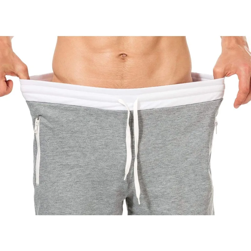 SHINEFUTURE Men's Sport Jogging And Training Shorts, Fitness Shorts, Jogging Bermuda Zip Pocket