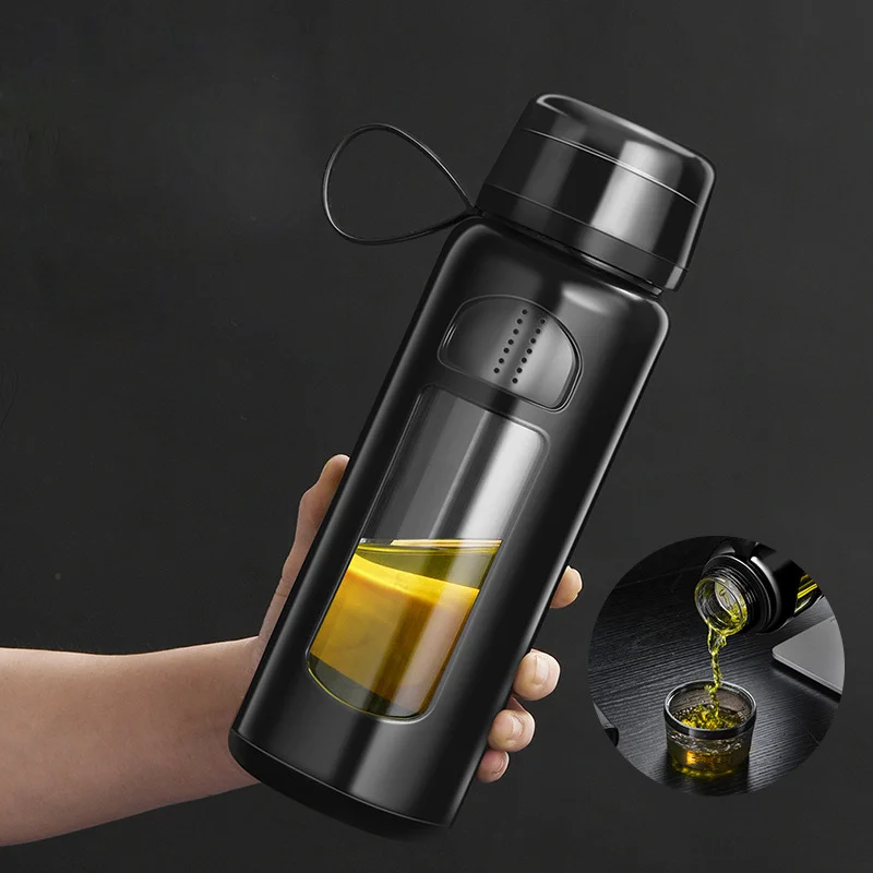 1000MLTravelTeaInfuserGlassWaterBottleWithTeaFilterTeaWater