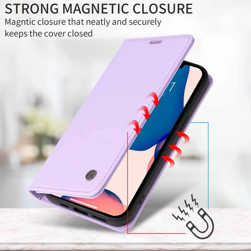 Leather Flip Cover with Strong Magnetic Closure - Business Wallet Case