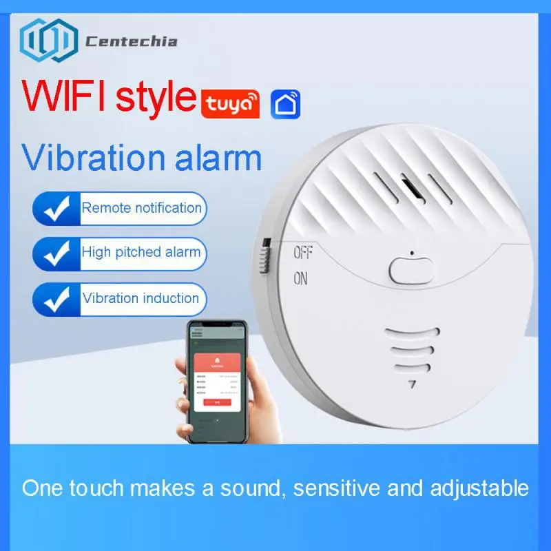 

Tuya WiFi Smart Door Sensor Alarm Wireless Vibration Detector Smart Life APP Control Window Glass Break Anti Theft Sensor 130dB