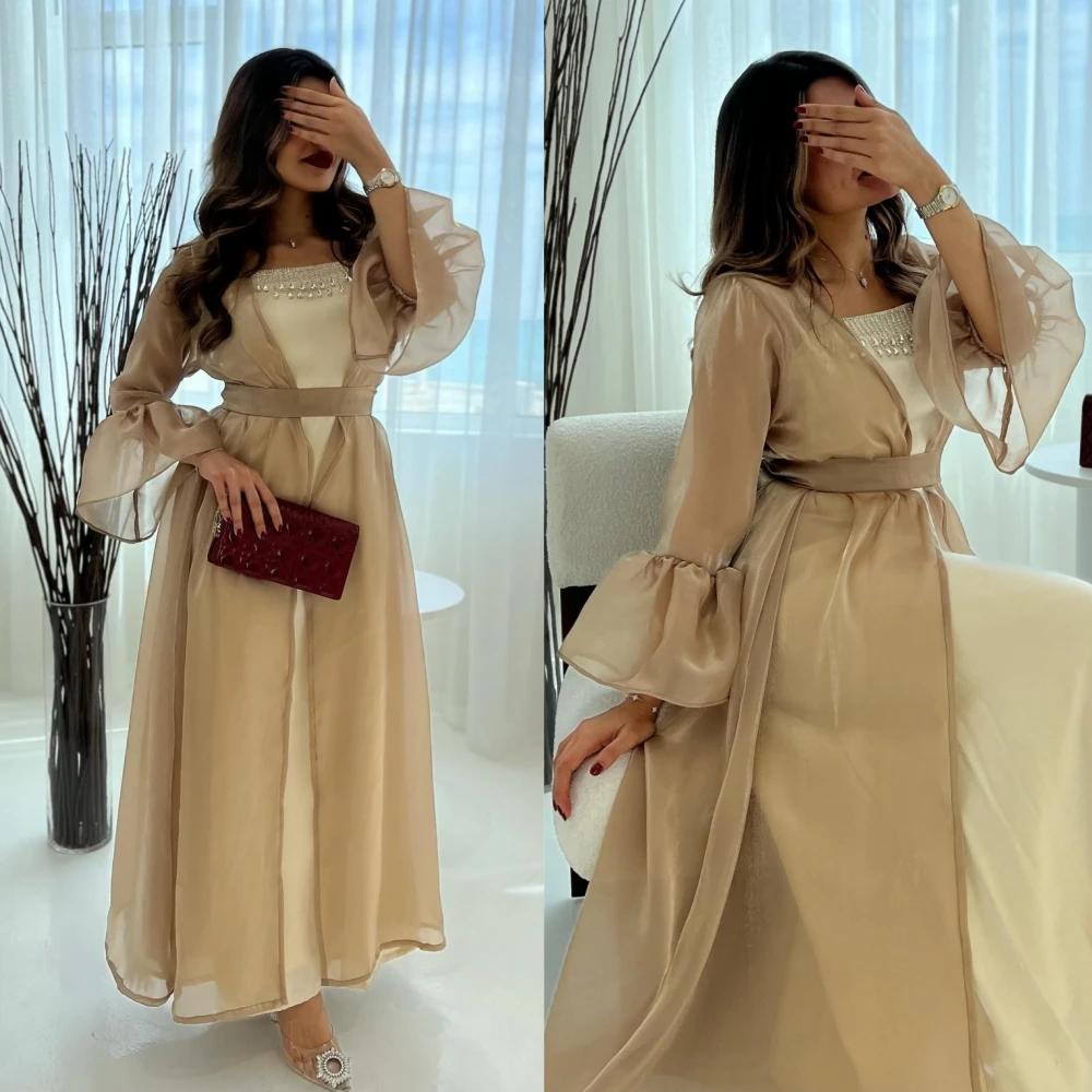 prom dress satin feather christmas a line one shoulder bespoke occasion dress ankle length saudi arabia Prom Dress Satin Beading Christmas A-line Square Neck Bespoke Occasion Dress Ankle Length Saudi Arabia