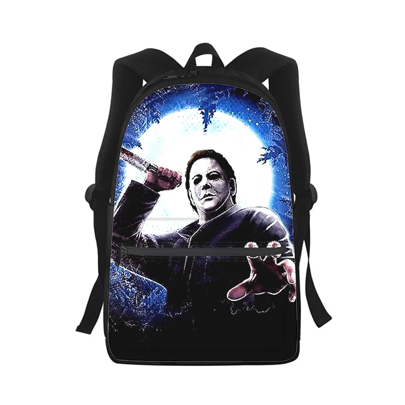Halloween Michael Myers Horror Movie Men Women Backpack 3D Fashion Student School Bag Laptop Backpack Kids Travel Shoulder Bag