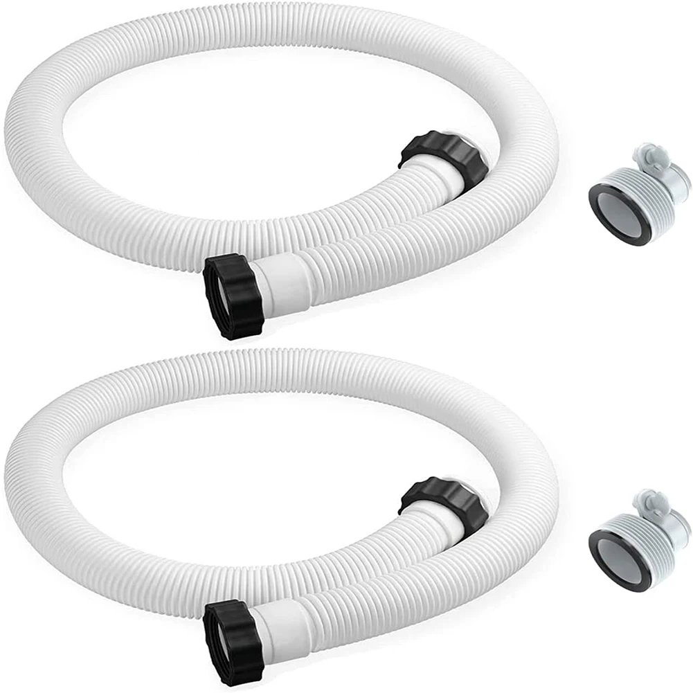 1.5in Diameter Pool Filter Pump Hose with Adapter Replacement Hose Pool Hoses for Intex Pool Sand Filter Pumps Saltwater Systems