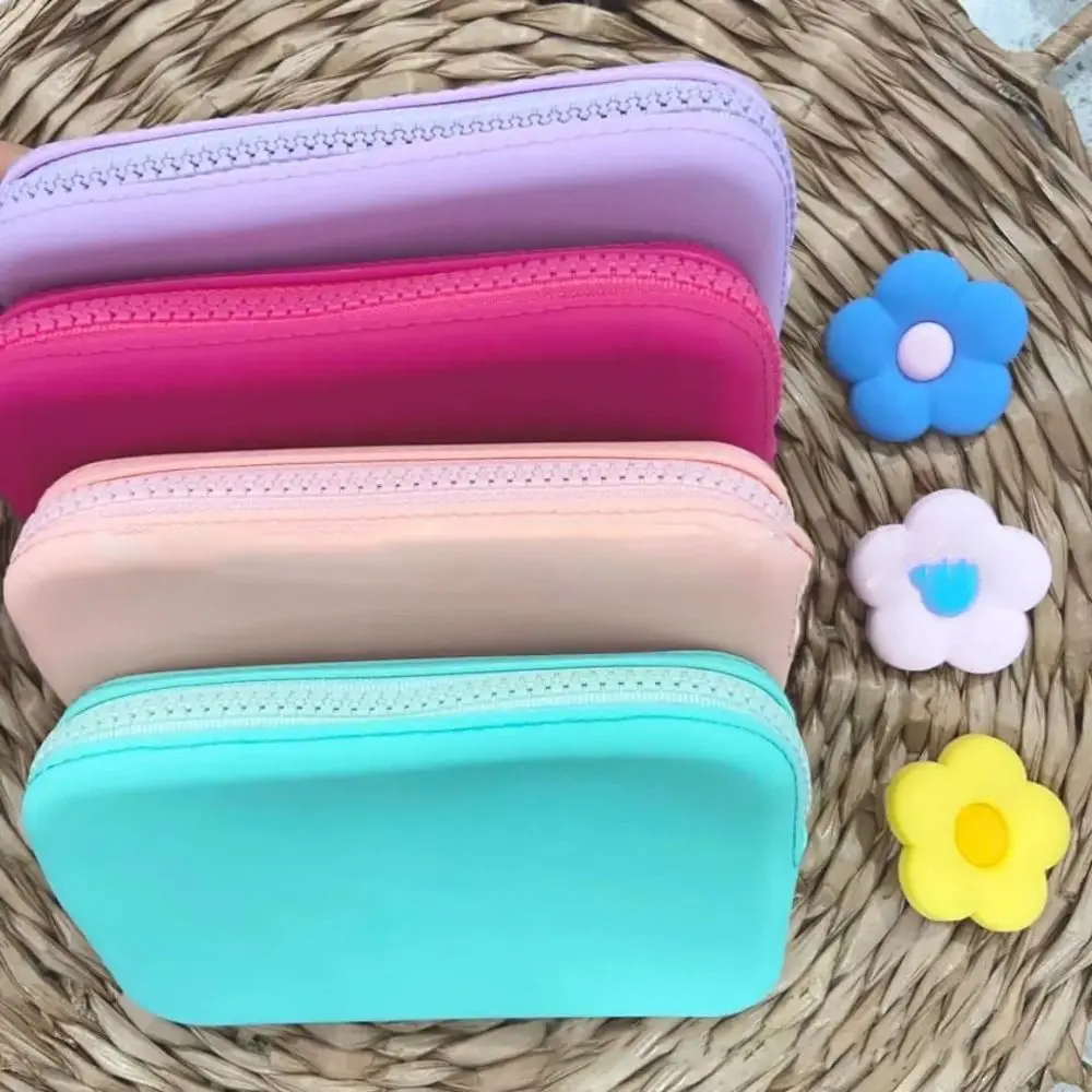 Large-Capacity Solid Color Silicone Wallet EVA Waterproof Coin Bag Cute Beach bag Pendant Storage Bag Bogg Storage