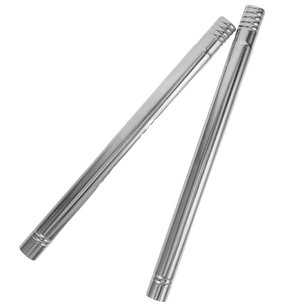 

2 Pcs Thread Heavy Duty Broom Floor Pole Stainless Steel Rod Replacement
