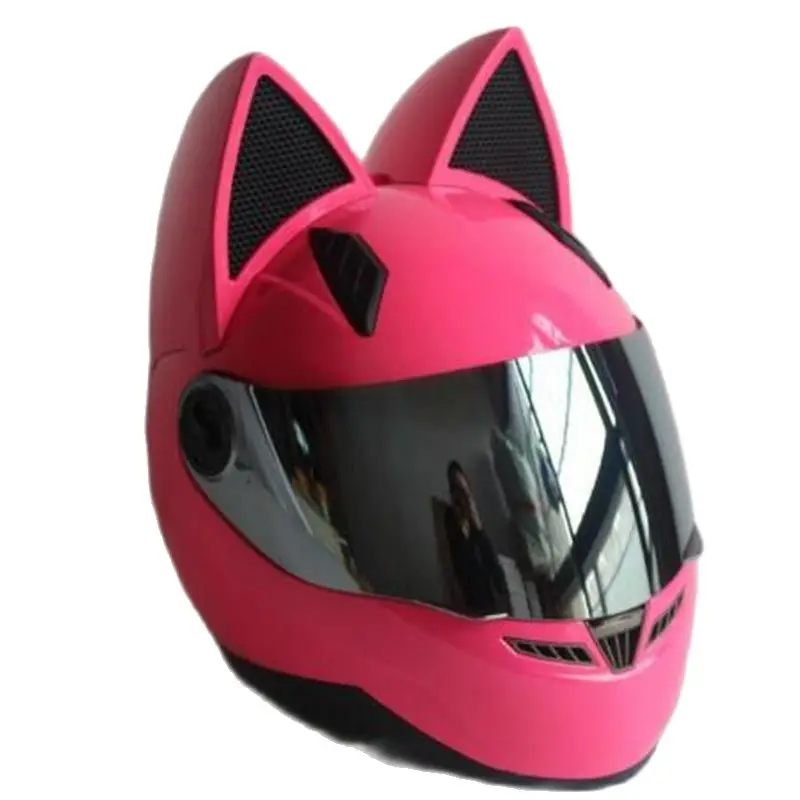 Casco moto NITRINOS casco donna casco orecchio personalità casco integrale  motore rosa|Helmets| - AliExpress