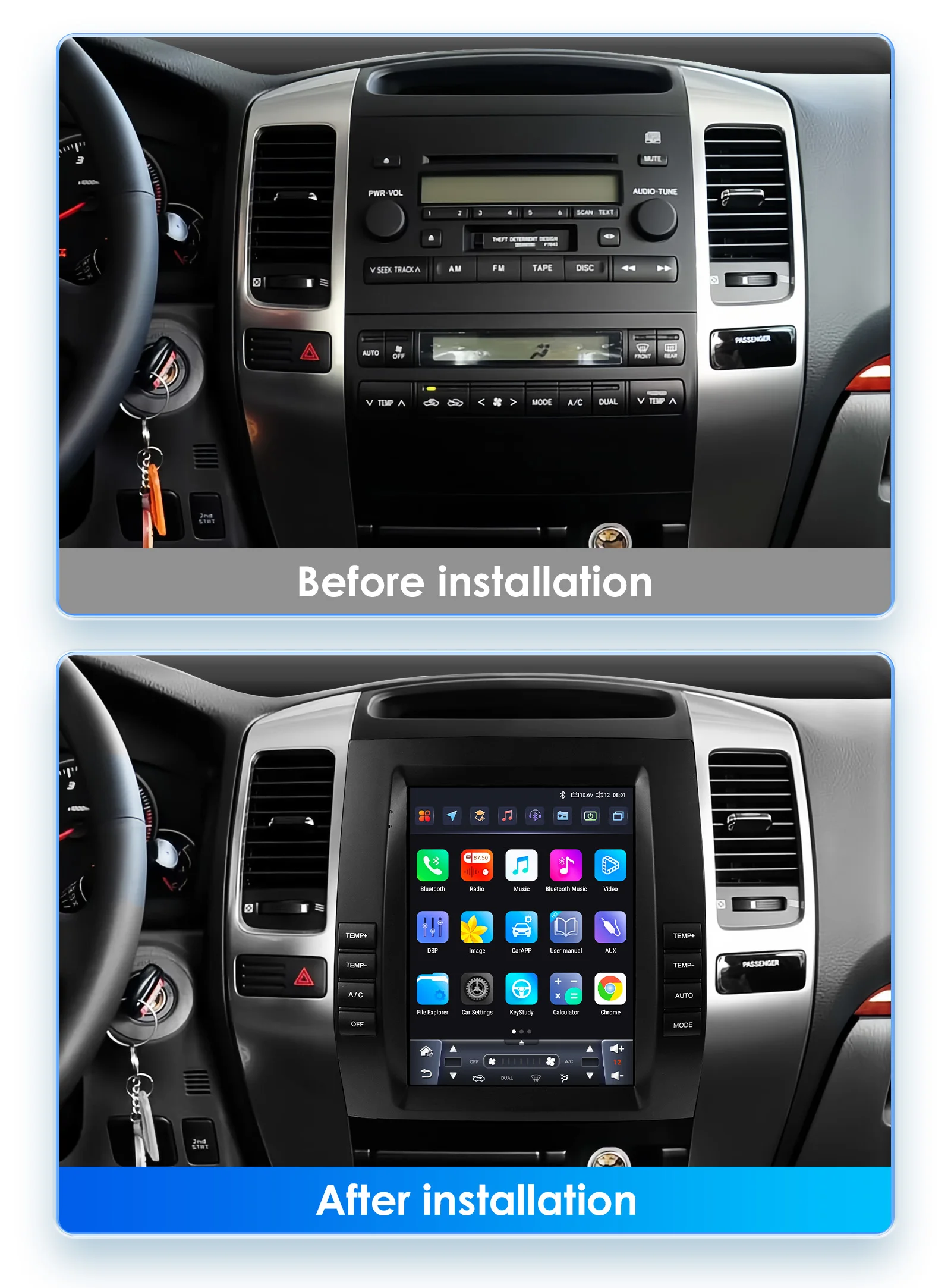 カーラジオフレーム カーフェイシア カーラジオフレームフェイシア フェイシアパネルフレーム 10.1インチ カーラジオフェイシア MP5 ステレオプレーヤー  2DIN ヘッドユニットパネル ダッシュフレーム に適合する カロ Android MP5 MP5 D40 2006 2007 2008 9インチ 車 フレームフェイシアアダプター ラジオステレオ ダッシュフィッティングパネルキット に適合する シトロエン C1 2014+ 9イ