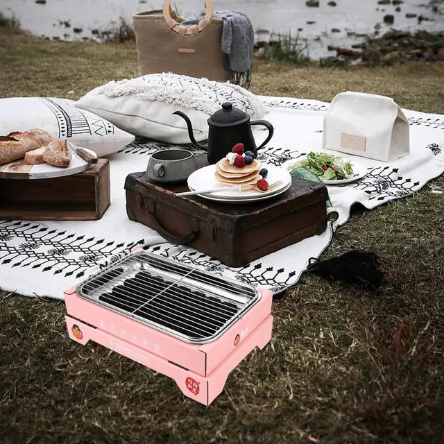 Hordozható Faszén Grill Eldobható Faszénrácsok Biológiailag Lebontható Szabadtéri - Image 5